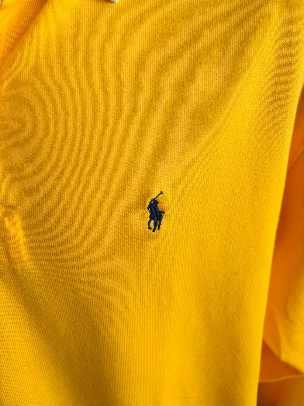 Vintage Ralph Lauren Long Sleeve Yellow Rugby Polo Shirt Size: XL - Picture 3 of 5